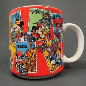 Disney World Travel Postage Stamp Mug/Cup Japan Ceramic Mickey Mouse VTG